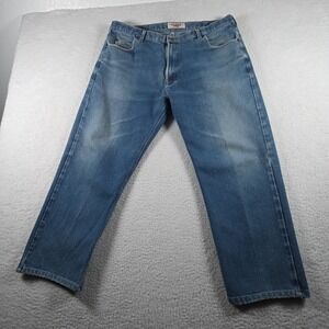 VINTAGE Big Mac Jeans Workwear Mens 40x30 90s Straight Leg Denim Stone Wash